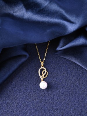 CLARA Zahab Gold-plated Pearl, Cubic Zirconia Sterling Silver Pendant