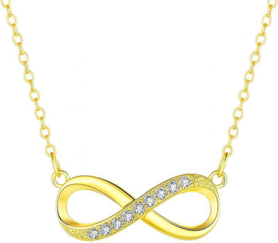 Nilu's Collection Nilu's Collection Gold Plated Infinity Pendant with AD Stones For Girls & Women Gold-plated Copper Pendant