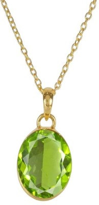 Chopra Gems Certified Natural Peridot Pendant/Locket For Men & Women Gold-plated Peridot Brass