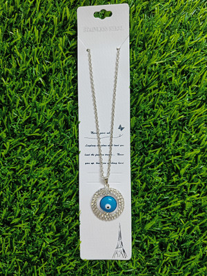 Venusco Evil Eye Silver Plated Adjustable Neck Chain For Women and Girls Stainless Steel