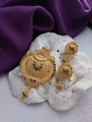 Ruby Tex Op_oxd_46 Gold-plated Agate Brass Pendant Set