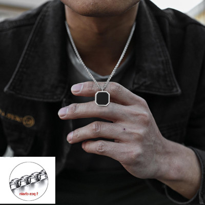 Animated F 789_RR JSE-CUBE-PENDANT_69 Silver Stone Pendant Set