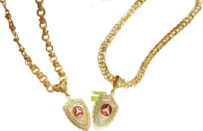 HEM RUPA Exquisite Locket and Chain Designs for Men, Boys, Women and Girls Gold-plated Brass, Brass Locket Set