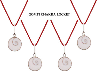 RRSKT Gomti Chakra Pendant For Good Luck Pack Of 4 Alloy
