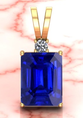 APSLOOSE 11.25 Ratti 10.00 Crt Blue Sapphire Pendant/Locket Nilam Neelam Stone Gold-plated Sapphire Brass Pendant