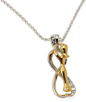 Sumatiratan Silver Hug Infinity Chain with Pendant for Her Gold-plated, Silver Alloy, Metal Locket Set
