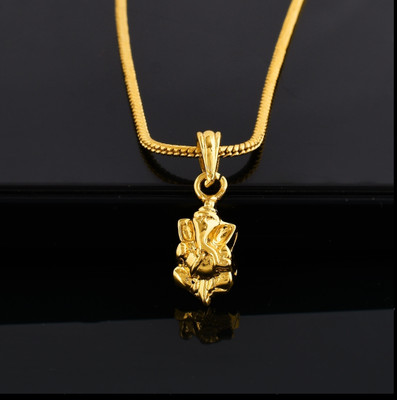 PYR Fashion ganesh chain::ganesh chain for girls ::genesh key chain::ganesh chain for men Gold-plated Brass Pendant Set