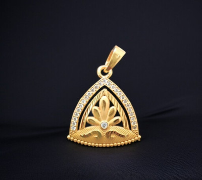 DIVS FASHION BELL SHAPED Glimmering Gold Diamonds Pendant Gold-plated Brass Pendant Set