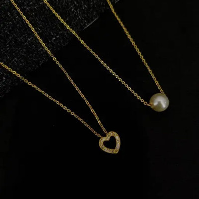 MANZIL Gold-plated Ruby Alloy Pendant Set