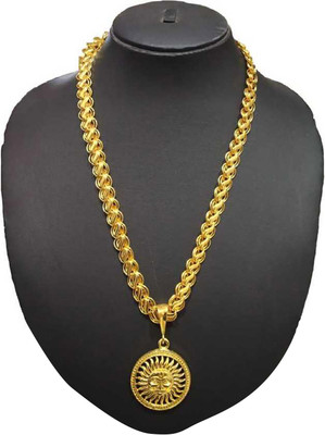 Pihoo Enterprise Suryanarayan GOLDEN & koyali chain - 511 Gold-plated Cubic Zirconia Alloy Pendant Set