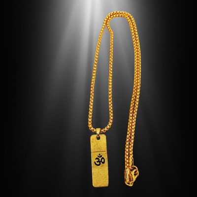 Khushal ENTERPRISE God Lord shri Mahadev shri Shiv Trishul OM Locket Pendant With Chain Gold-plated Brass, Alloy Pendant