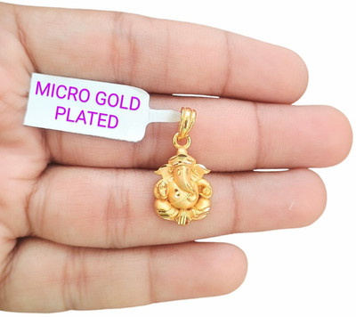SAPNAPALACE GANPATI JI MINI DIVINE GOLD PLATED PENDANT Gold-plated Brass Locket