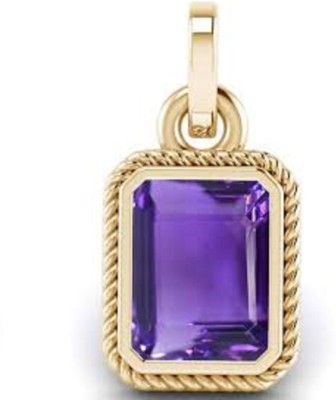 SIDHGEMS 7.25 Ratti 6.25 Carat Deluxe Quality Katela Amethyst Pendant/Locket Gold-plated Amethyst Brass Pendant