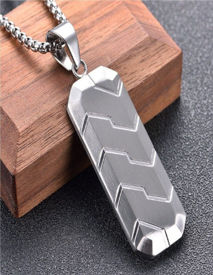 Ruhi Collection Men's Trendy Hexagonal Three-Dimensional Beveled Tire Pattern Pendant Titanium Stainless Steel Pendant