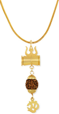 Charms Om Inspired Ek Mukhi Rudraksh Gold-plated Alloy Locket Set