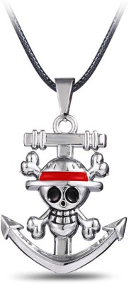 RVM Jewels Anime Luffy One Piece Anchor Skull Inspired Pendant Necklace Jewellery Alloy