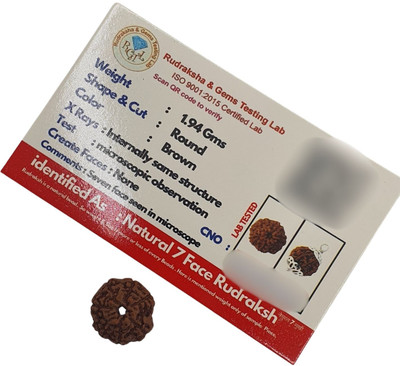 Bondwal Trendz 7 Mukhi Nepali Rudraksha Made in German Silver Cap - Lab Certified Beads Wood Pendant