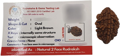 Banke Collection Premium 2 Mukhi Nepali Rudraksha two face With tab tested Beads Wood Pendant