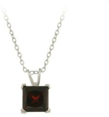 Gemzonite Certified Unheated Natural Garnet/Gomed Gemstone Pendant for Women's/Men's Silver Garnet Stone Pendant