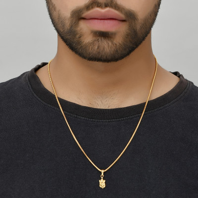 PYR JEWELS Simple Chain with Lord Ganesha Locket Ganpati ji Maharaj Gold-plated Alloy Pendant Set