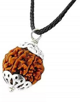 Fine Creation Premium Five Mukhi Rudraksha / Original Nepali 5 faced / 5 Mukhi Rudraksha Wood Pendant