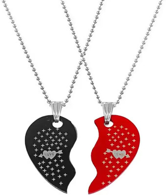 M Men Style Valentine Gift Love Heart Couple Locket Sujalpn Sterling Silver Stainless Steel