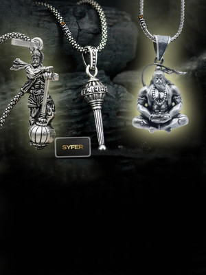 Syfer Lord Hanuman Locket for Men & Women (COMBO) Silver, Gold-plated Stainless Steel Locket