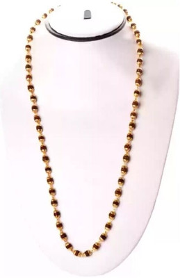 HAPPY CREATION Most Demanded Bhagwan Mahadev Dotted Locket Pendant With Mala Gold-plated Brass Pendant Set