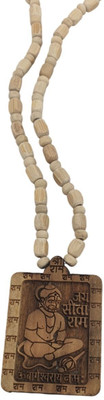 Shade Creation Shitaram Border Shree Hanuman Ji Wood Chain pendal Locket Balaji wood mala Chain Wood Locket