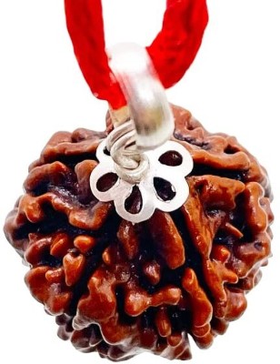 Beautum 5 Mukhi/Faced Nepali Rudraksha Natural & Rudraksha Metal Capping Wood Pendant