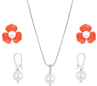 TAP Fashion Copper Silver Orange Jewellery Set(Pack of 1)