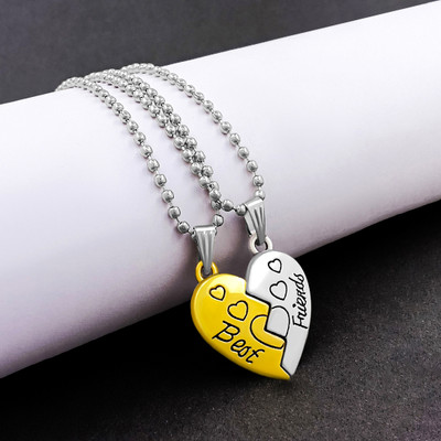 Trinket World Letter Pendant with Chain: A Meaningful Gift for Friends and Couples Rhodium Stainless Steel Pendant Set