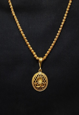 Pihoo Enterprise Snake Round Jali & CHANDRAMUKHI Gold-plated Cubic Zirconia Alloy Pendant Set