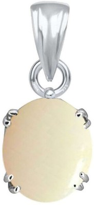 AQUAGEMS Opal Natural 9.25 Ratti or 8.50 Ct Gemstone Men & Women bis Hallmark 925 Sterling Silver Stone Pendant