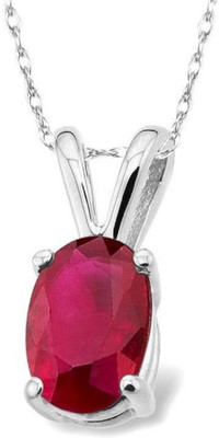 Ceylonmine01 Pendant for Women Prong with Mimic Ruby Stone Fine Quality Radiant Design Silver Ruby Stone Pendant