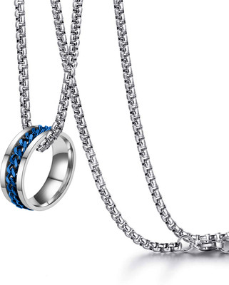 Riingzinee Heart Broken stainless steel pendant for couple gift Silver White Locke Silver Stainless Steel Pendant
