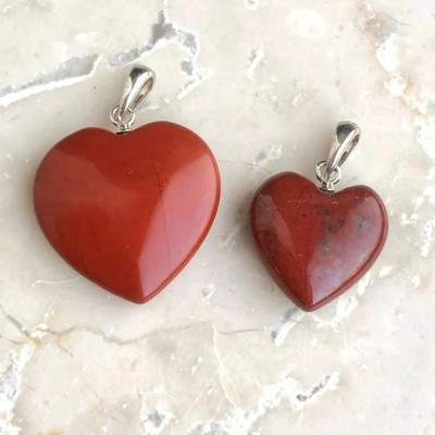 Astrootalk Red Jasper Heart Shape Pendant | Natural Healing Gemstone-Pack 1 (Without chain) Crystal Crystal Pendant