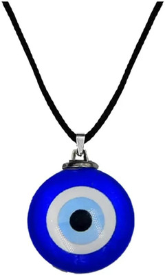 Deary Round Evil Eye Nazar Suraksha Kavach Locket Pendant Necklace Brass Pendant