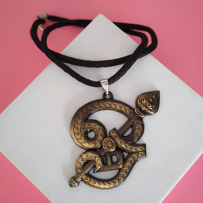 Shiv Jagdamba Rhodium Zinc, Metal Pendant