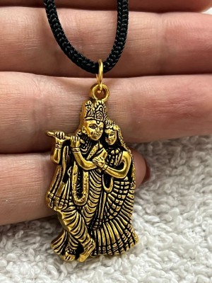 ricky collections ANTIQUE RADHA KRISHNA LOCKET WITH BLACK THREAD FOR MEN AND WOMEN/GIRLS AND BOYS Metal Locket