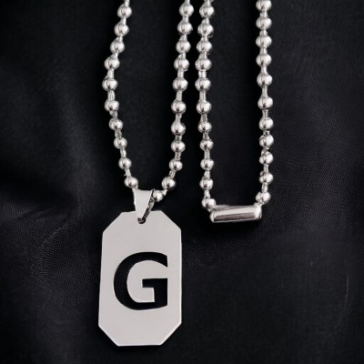 M Men Style Initial G Letter Necklace Personalized Letter Charm Pendant Jewelry Gift Sterling Silver Stainless Steel Pendant