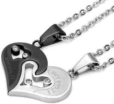 m a enterprises F 848_RR JSE-sand-blk dil Titanium Stone Pendant Set