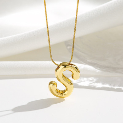 Divastri Alphabet S pendant for women anti tarnish necklace chain locket korean initial Gold-plated Alloy, Metal, Brass, Stainless Steel Pendant