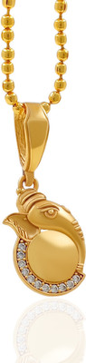Trinkets Gold plated Bhagwan Shree Ganesh pendant locket with chain for boys and men Gold-plated Stainless Steel Pendant Set