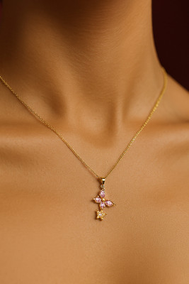 Zeeshan impex Gold-plated Zircon,  Stainless Steel Pendant