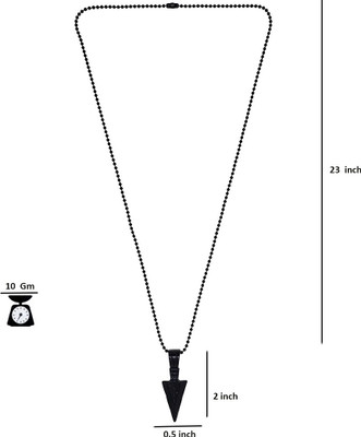 EndlessFashion Black Locket Pendant Set, Rhodium Alloy Locket Set Rhodium Stainless Steel Locket Set