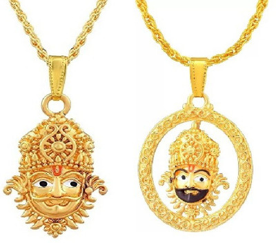 Deary Khatu Shyam locket for girl and boy Hare Ka Sahara baba Khatushyam/ Brass Locket Gold-plated Brass