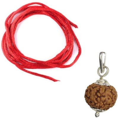 Kripalu store Certified Natural 7 Mukhi Rudraksha/Seven Mukhi Pendant Silver Brass Pendant