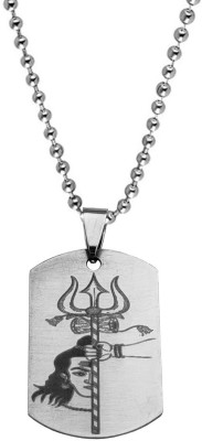 M Men Style Religious Lord Shiv Shankar Bholenath Trishul Damaru Pendant Necklace Chain Sterling Silver Stainless Steel Pendant