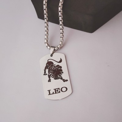 Shiv Jagdamba Dog Tag Astrology Jewelry Zodiac Charm Pendant Sterling Silver Stainless Steel Pendant